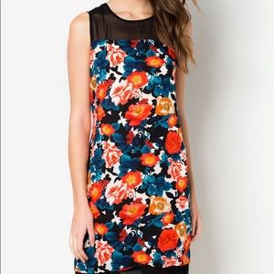 Dorothy Perkins Orange Floral Sheer Shift Dress